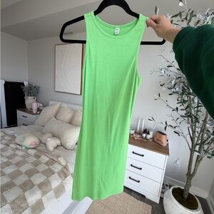 BP Bright Green Ribbed Dress